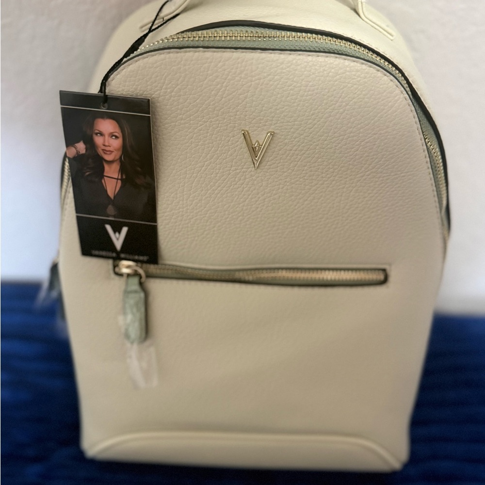 Vegan Leather Cream Backpack